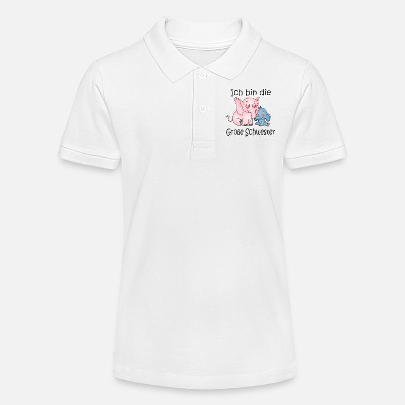 Ich Bin Die Große Schwester - Stanley/Stella Teenager Bio-Poloshirt MINI SPRINTER - Weiß