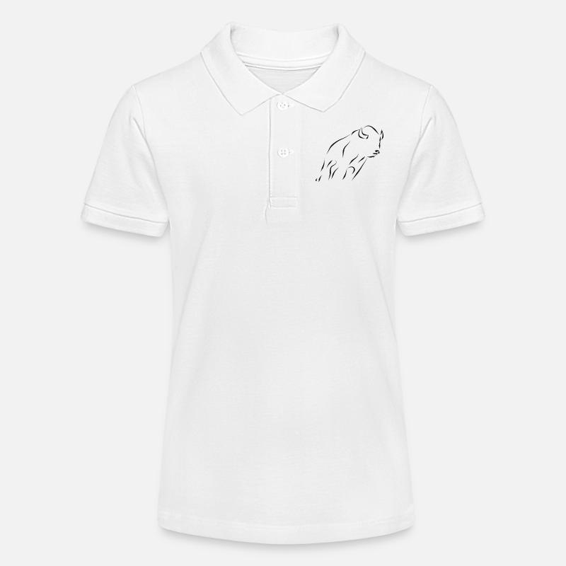 Bison - noir - Polo bio MINI SPRINTER Stanley/Stella Ado - blanc