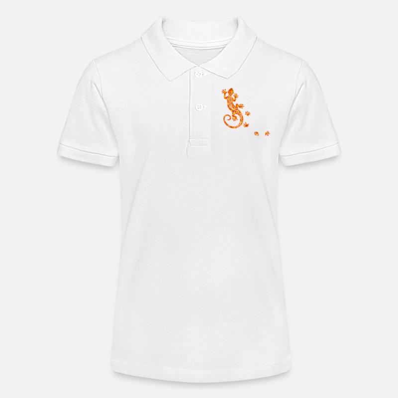 Gecko courant incendie - Polo bio MINI SPRINTER Stanley/Stella Ado - blanc