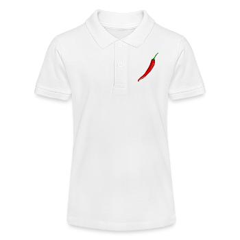 Chili Chilli Hot design for hot nights - Stanley/Stella Teen Organic Polo Shirt MINI SPRINTER - white - Front