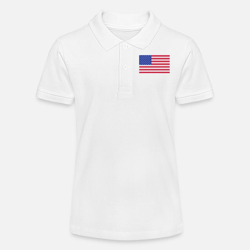 drapeau_etats_unis - Polo bio MINI SPRINTER Stanley/Stella Ado - blanc