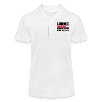 achtung_dummer_spruch_wird_geladen_f2 - Stanley/Stella Teen Organic Polo Shirt MINI SPRINTER - white - Front