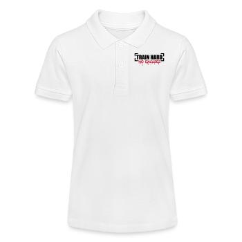 Train Hard No Excuses - Polo bio MINI SPRINTER Stanley/Stella Ado - blanc - Devant