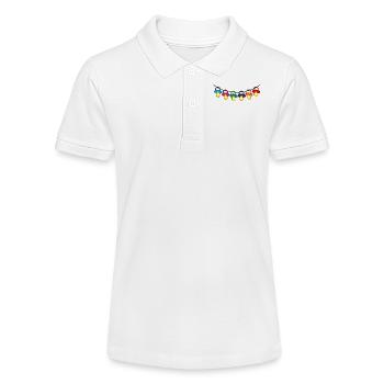 farbige Schnuller auf der Leine - Stanley/Stella Teenager Bio-Poloshirt MINI SPRINTER - Weiß - Vorne