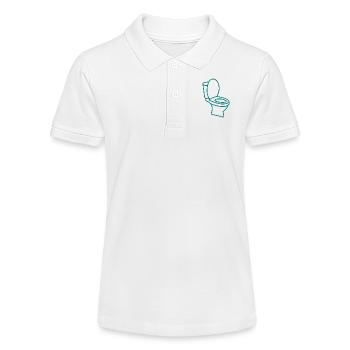Klo WC Toilette - Stanley/Stella Teenager Bio-Poloshirt MINI SPRINTER - Weiß - Vorne