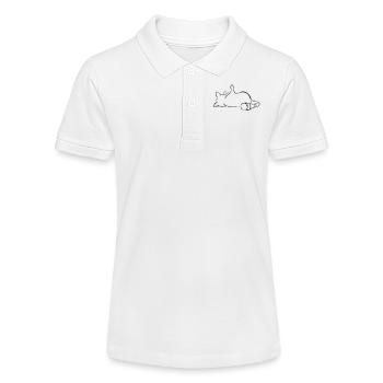 Cat nope, no, middle finger, nope, no text - Stanley/Stella Teen Organic Polo Shirt MINI SPRINTER - white - Front