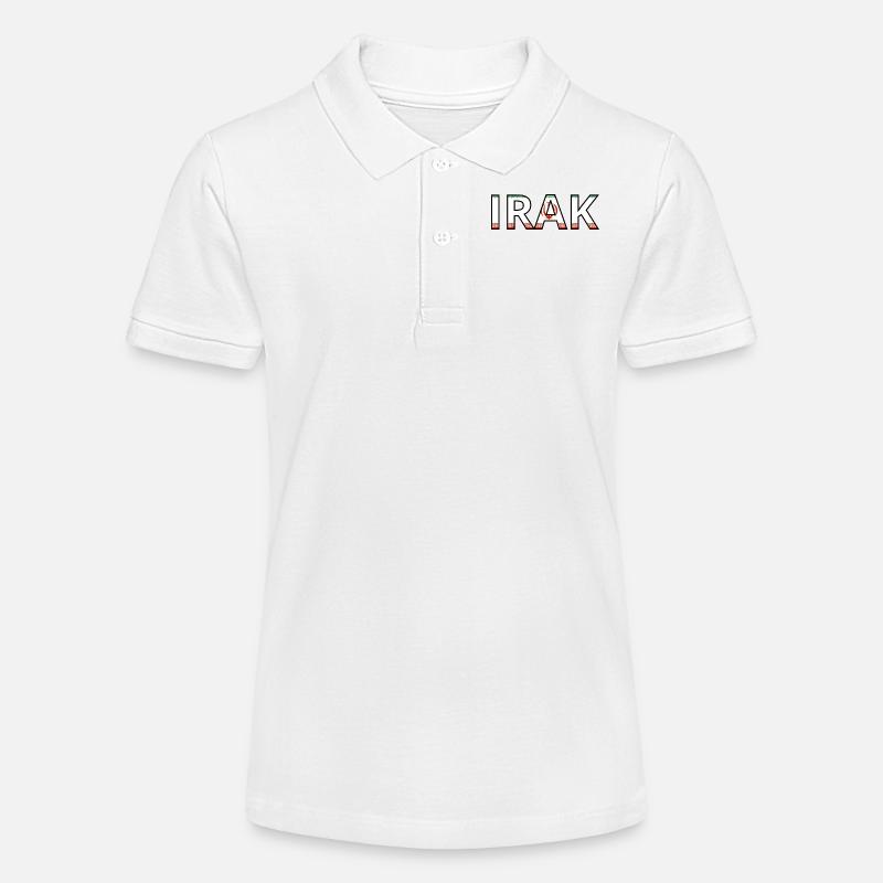 Drapeau Irak - Polo bio MINI SPRINTER Stanley/Stella Ado - blanc