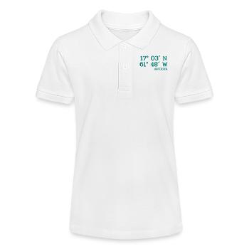 Antigua Coordinates - Koordinaten - Karibik - Stanley/Stella Teenager Bio-Poloshirt MINI SPRINTER - Weiß - Vorne
