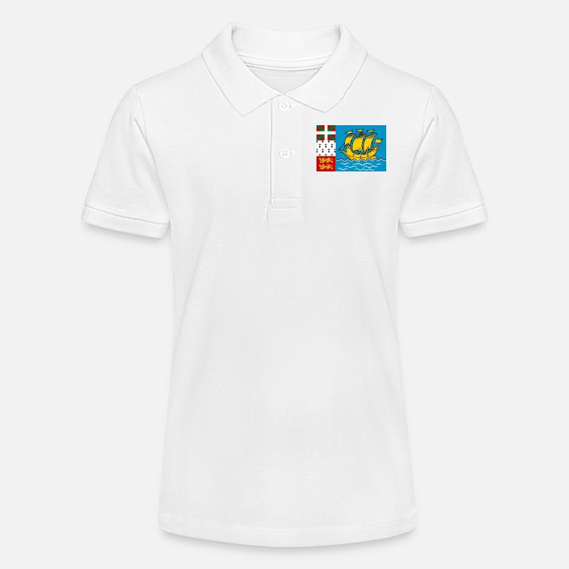 Drapeau de Saint-Pierre-et-Miquelon - Polo bio MINI SPRINTER Stanley/Stella Ado - blanc
