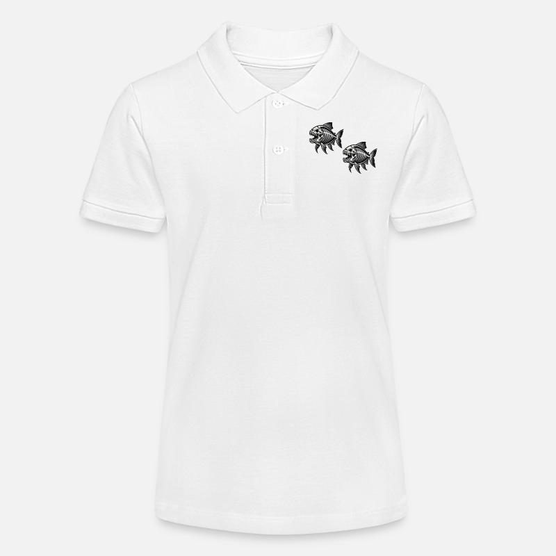 Squelette Piranha 2 - Polo bio MINI SPRINTER Stanley/Stella Ado - blanc