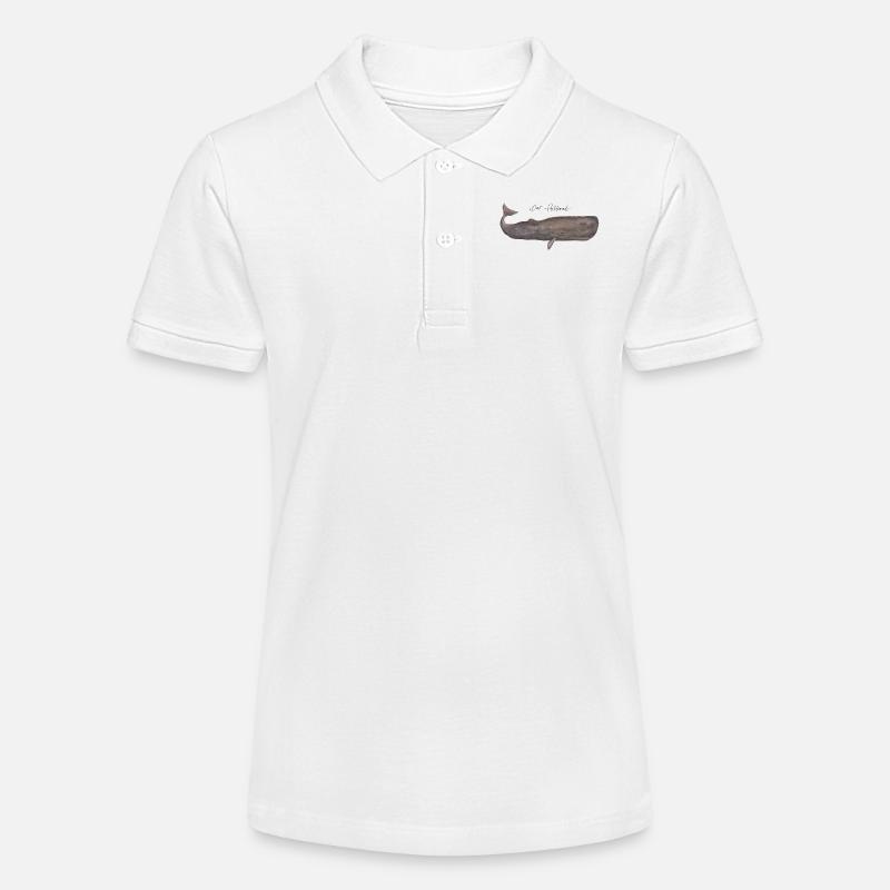 Le Cachalot Aquarelle - Polo bio MINI SPRINTER Stanley/Stella Ado - blanc