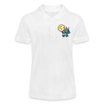 Endlich 3 Jahre drei dritter Geburtstag Roboter - Stanley/Stella Teenager Bio-Poloshirt MINI SPRINTER - Weiß - Vorne