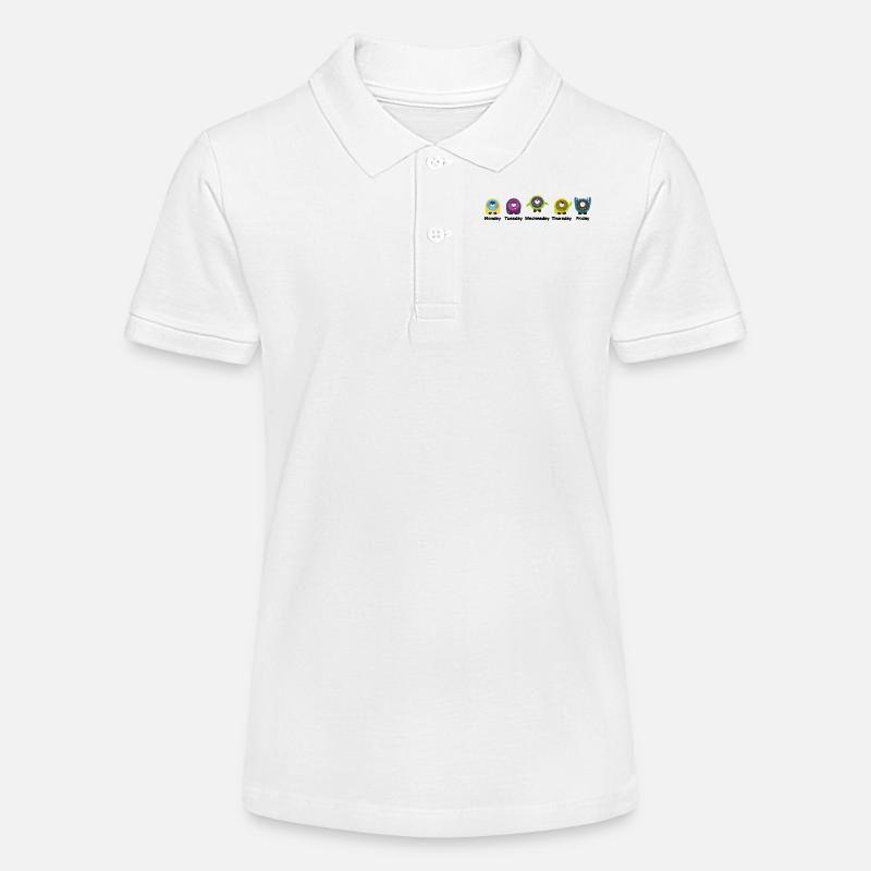 Jours de la semaine Monster - Polo bio MINI SPRINTER Stanley/Stella Ado - blanc