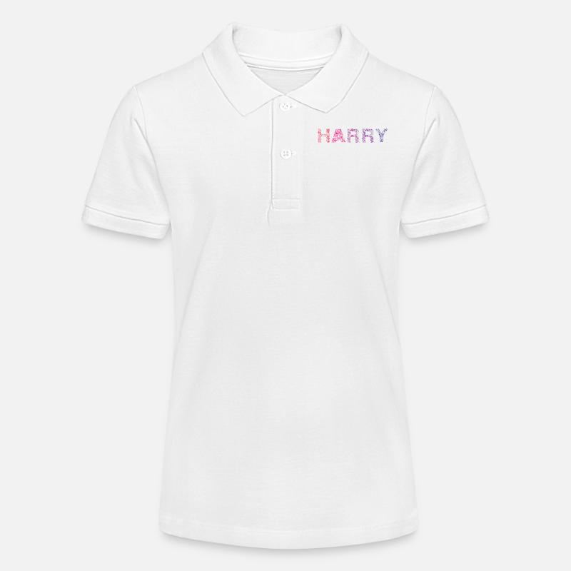 Nom de la lettre Harry - Polo bio MINI SPRINTER Stanley/Stella Ado - blanc