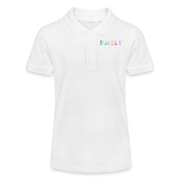 Emily Letter Name - Stanley/Stella Teen Organic Polo Shirt MINI SPRINTER - white - Front