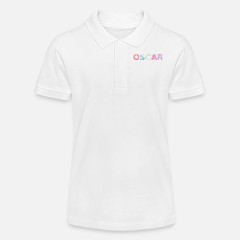 Nom de la lettre Oscar - Polo bio MINI SPRINTER Stanley/Stella Ado - blanc