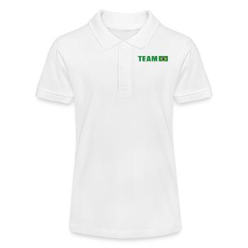 Support-Team Brasilien - Stanley/Stella Teenager Bio-Poloshirt MINI SPRINTER - Weiß - Vorne