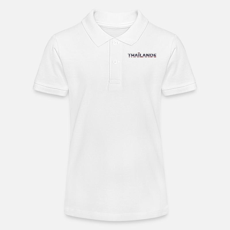 Drapeau Thaïlande - Polo bio MINI SPRINTER Stanley/Stella Ado - blanc