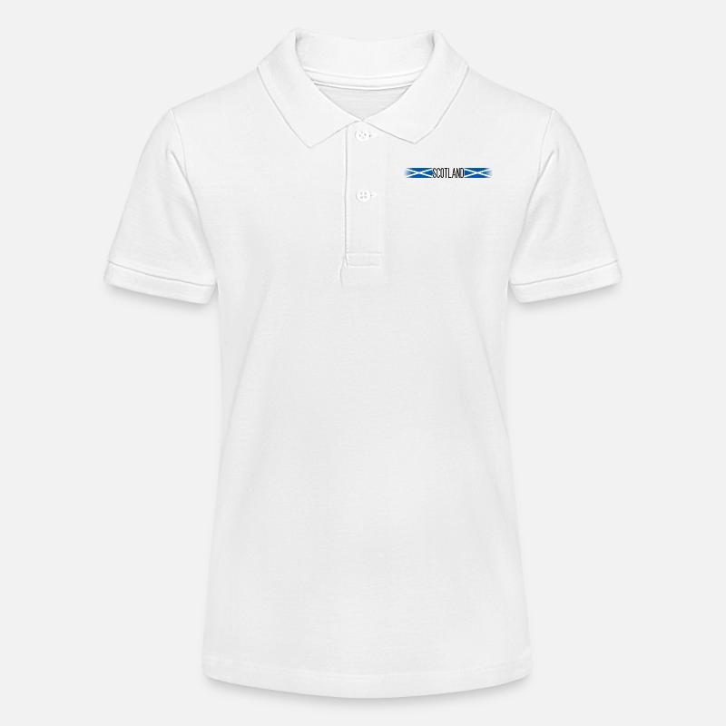 Ecosse Drapeau / bannière 005 conceptions rondes - Polo bio MINI SPRINTER Stanley/Stella Ado - blanc