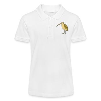 Bécassine des oiseaux design drôle mignon animal - Polo bio MINI SPRINTER Stanley/Stella Ado - blanc - Devant
