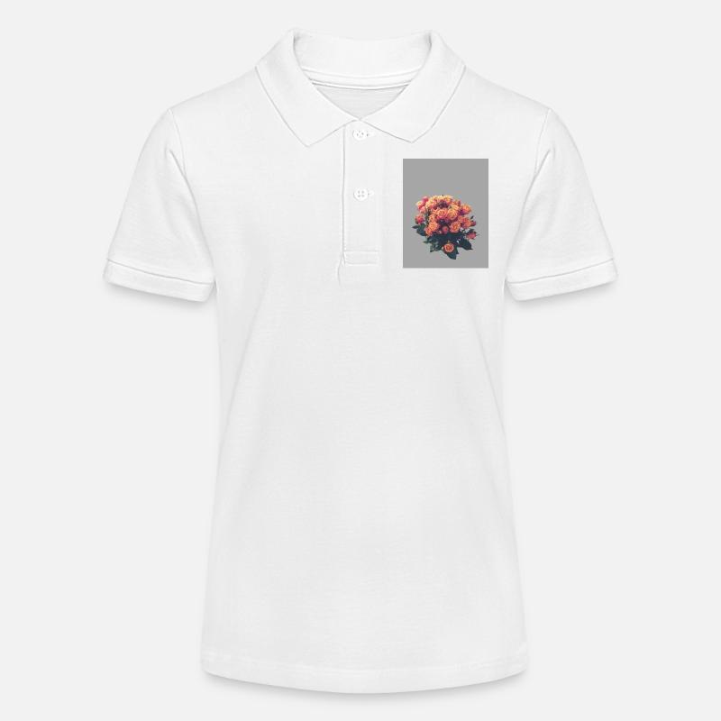 Splendeur rose éclatante en orange - Polo bio MINI SPRINTER Stanley/Stella Ado - blanc