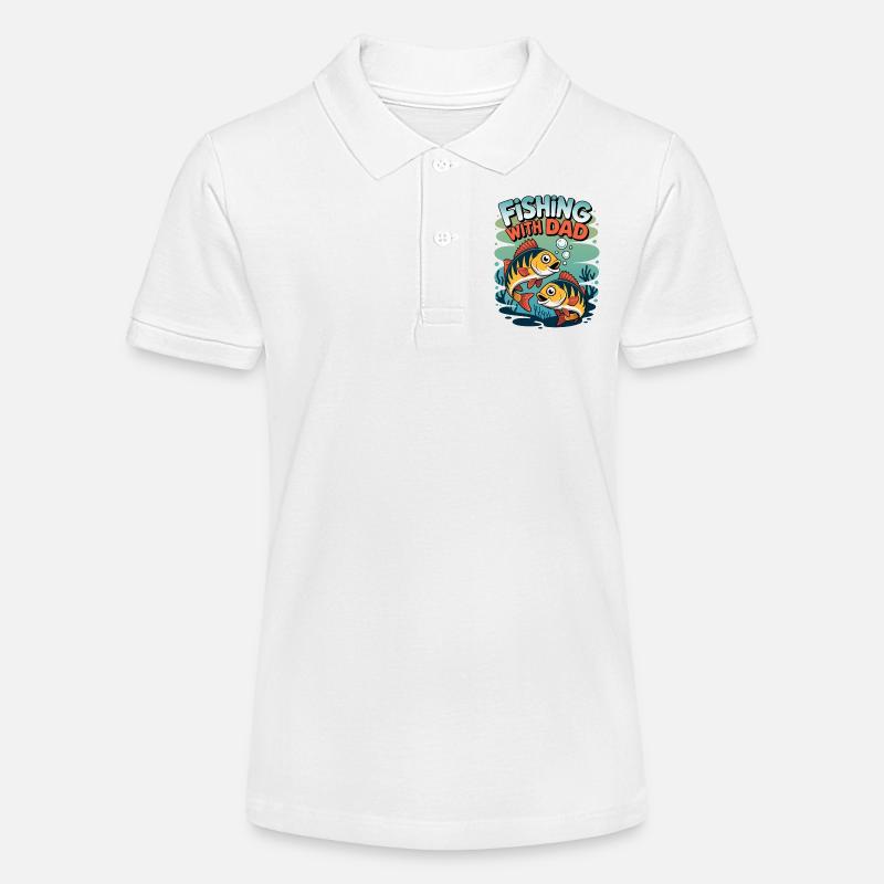 Pêcher avec papa - Polo bio MINI SPRINTER Stanley/Stella Ado - blanc