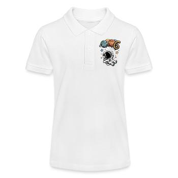 Geburtstagsastronaut mit Planetenballons 6 - Stanley/Stella Teenager Bio-Poloshirt MINI SPRINTER - Weiß - Vorne