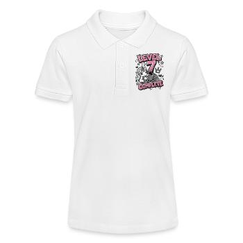 Level 7 Vollendet - Einhorn Controller - Stanley/Stella Teenager Bio-Poloshirt MINI SPRINTER - Weiß - Vorne