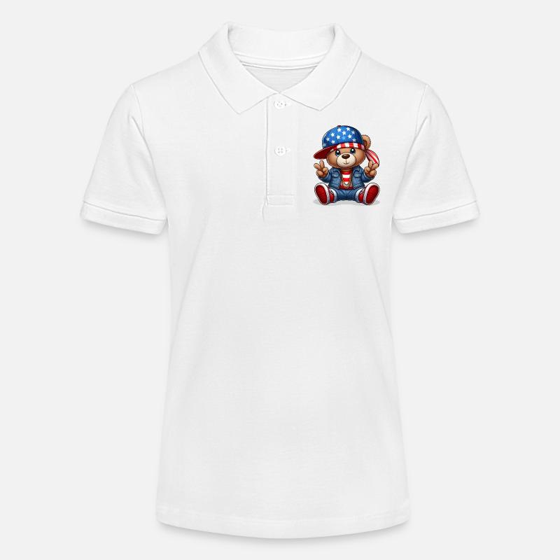 Ourson Cool - Polo bio MINI SPRINTER Stanley/Stella Ado - blanc