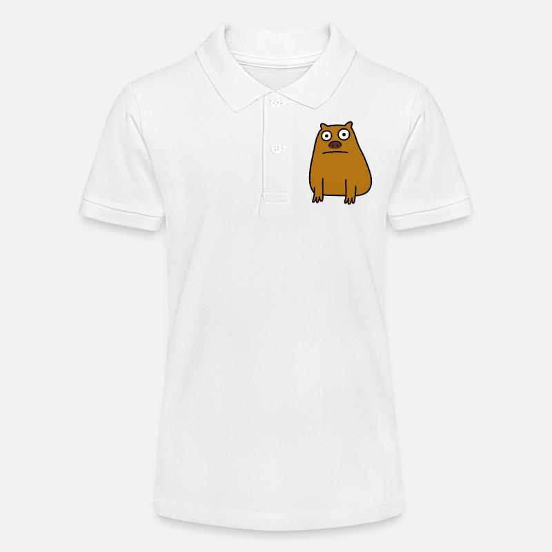 Capybara laide - Polo bio MINI SPRINTER Stanley/Stella Ado - blanc