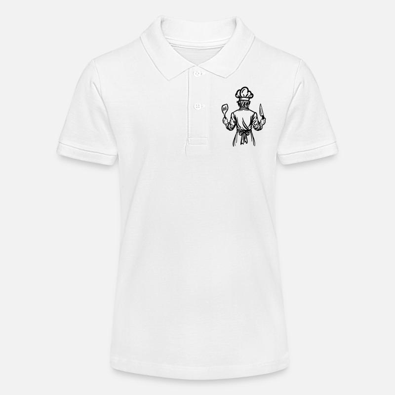 Father’s Kitchen Soul – Chef Line Art Design - Polo bio MINI SPRINTER Stanley/Stella Ado - blanc