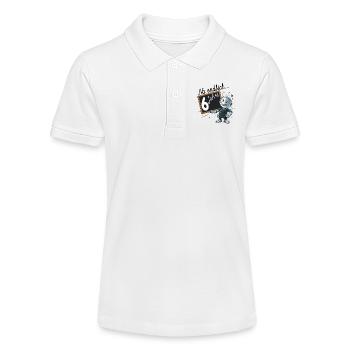 sechster Geburtstag, 6. Geburtstag kleiner Roboter - Stanley/Stella Teenager Bio-Poloshirt MINI SPRINTER - Weiß - Vorne