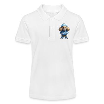 Poodle Fall Winter Outfit - Stanley/Stella Teen Organic Polo Shirt MINI SPRINTER - white - Front