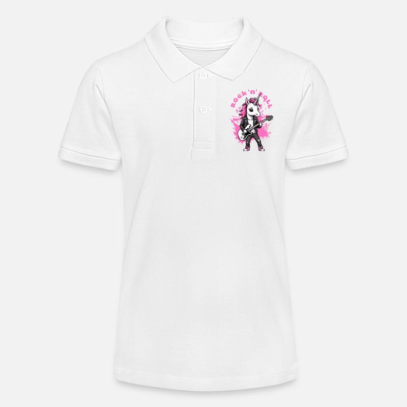 Licorne Rock 'n' Roll - Polo bio MINI SPRINTER Stanley/Stella Ado - blanc