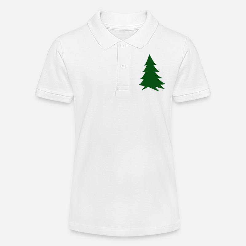 Sapin silhouette vert profond - Polo bio MINI SPRINTER Stanley/Stella Ado - blanc