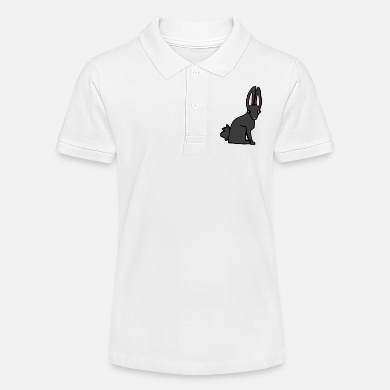 Lapin noir - Polo bio MINI SPRINTER Stanley/Stella Ado - blanc