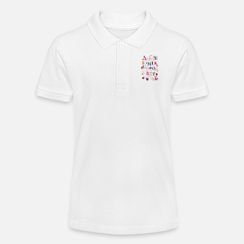 Motif "ABC" - Polo bio MINI SPRINTER Stanley/Stella Ado - blanc