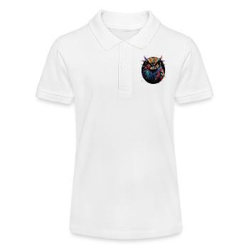 Hibou éclaboussures oiseau multicolore - Polo bio MINI SPRINTER Stanley/Stella Ado - blanc - Devant