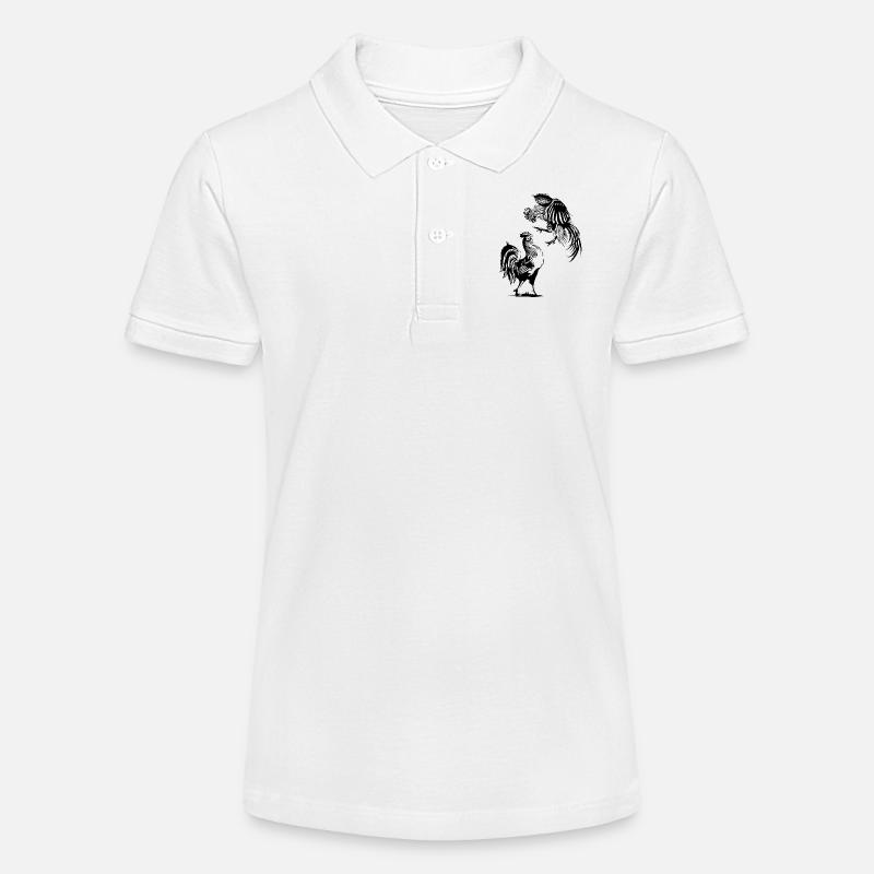 Combat De Coqs, Poulet, Poule, Oeuf, Coq - Polo bio MINI SPRINTER Stanley/Stella Ado - blanc