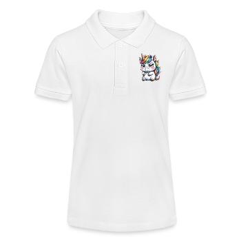 Urban Unicorn – Graffiti Style Print - Stanley/Stella Teenager Bio-Poloshirt MINI SPRINTER - Weiß - Vorne