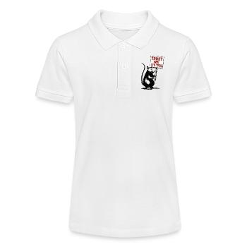 Rat with Shield Trust Me It's True - Stanley/Stella Teen Organic Polo Shirt MINI SPRINTER - white - Front
