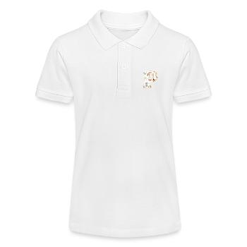 Buchstabe P, Monogramm, Tiermuster - Stanley/Stella Teenager Bio-Poloshirt MINI SPRINTER - Weiß - Vorne