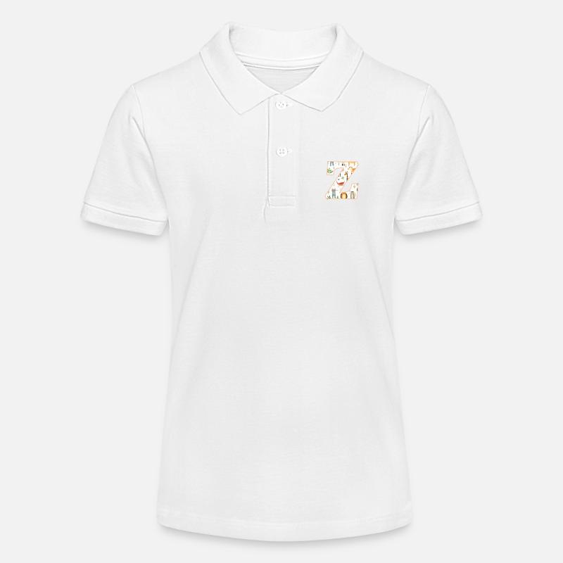 Buchstabe Z, Monogramm, Tiermuster - Stanley/Stella Teenager Bio-Poloshirt MINI SPRINTER - Weiß