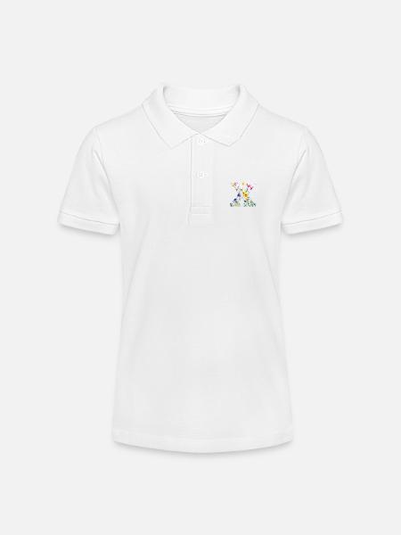 Buchstabe X, Monogramm, Blumenmuster - Stanley/Stella Teenager Bio-Poloshirt MINI SPRINTER - Weiß