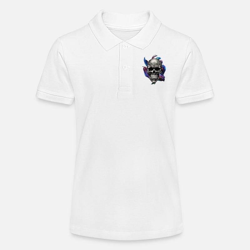 Crâne - Polo bio MINI SPRINTER Stanley/Stella Ado - blanc