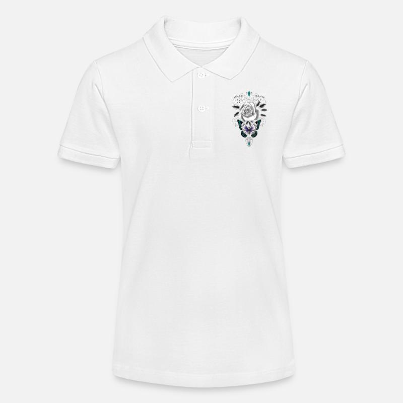 Rose papillon ornemental - Polo bio MINI SPRINTER Stanley/Stella Ado - blanc