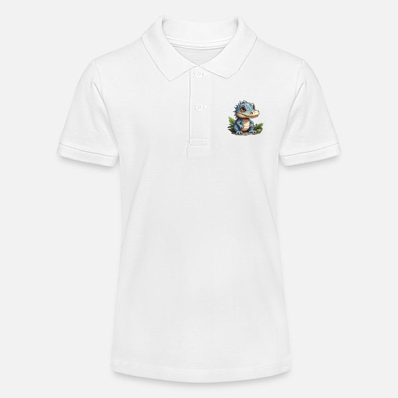 petit alligator mignon - Polo bio MINI SPRINTER Stanley/Stella Ado - blanc