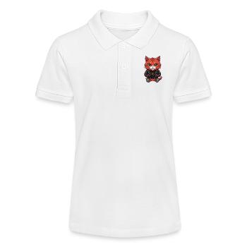 Biker Chat Métal rouge - Polo bio MINI SPRINTER Stanley/Stella Ado - blanc - Devant