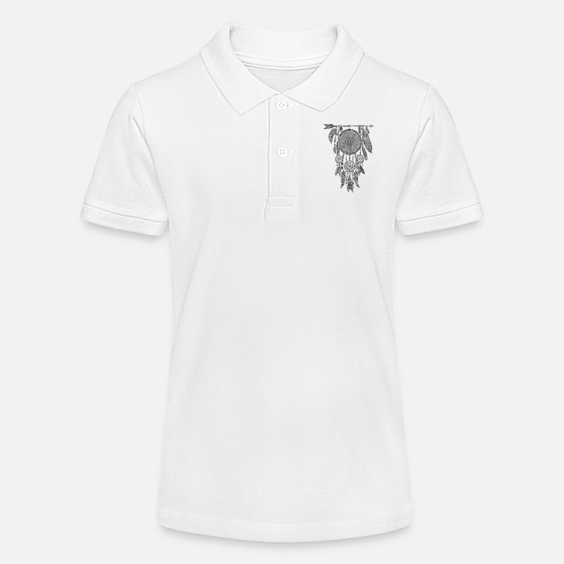 Attrape rêves indien - Polo bio MINI SPRINTER Stanley/Stella Ado - blanc