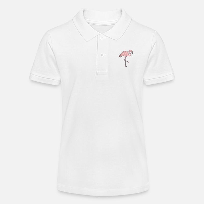 Flamingo - Comic Style - Polo bio MINI SPRINTER Stanley/Stella Ado - blanc